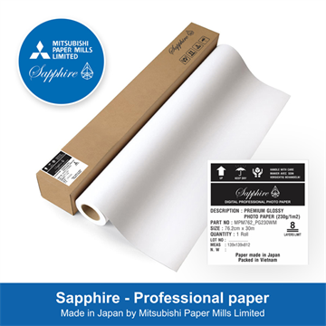 Giấy in ảnh cao cấp khổ lớn Sapphire (Glossy) 76.2.0cm x 30m (MPM762_PG230WM)