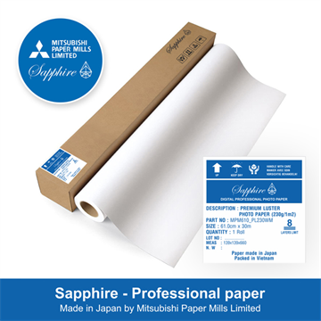 Giấy in ảnh cao cấp khổ lớn Sapphire (Luster)  61.0cm x 30m - MPM610_PL230WM