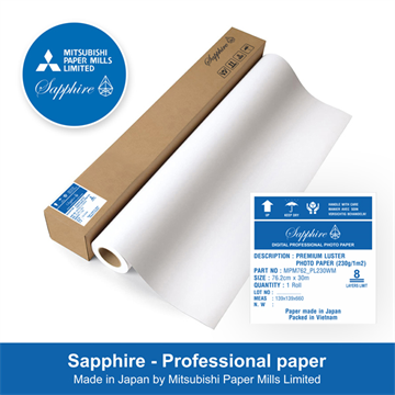 Giấy in ảnh cao cấp khổ lớn Sapphire (Luster)  76.2cm x 30m - MPM762_PL230WM